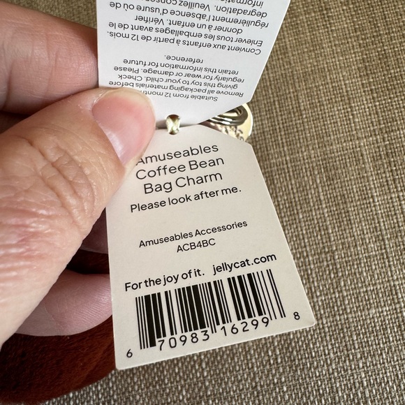 Jellycat Amuseables Coffee Bean Bag Charm - Picture 3 of 4